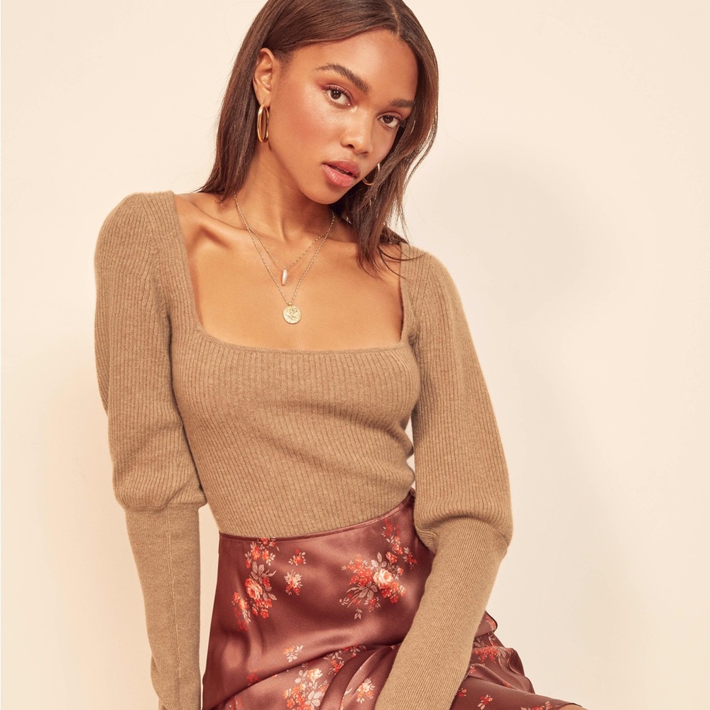 SOLD - NWOT Reformation Piazza Sweater - Camel M